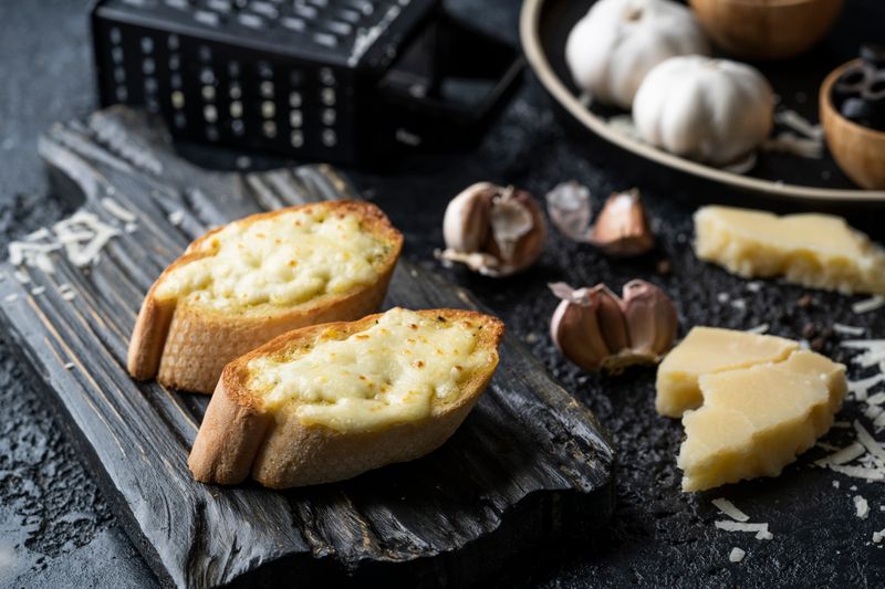 Garlic bread with herb butter and cheese